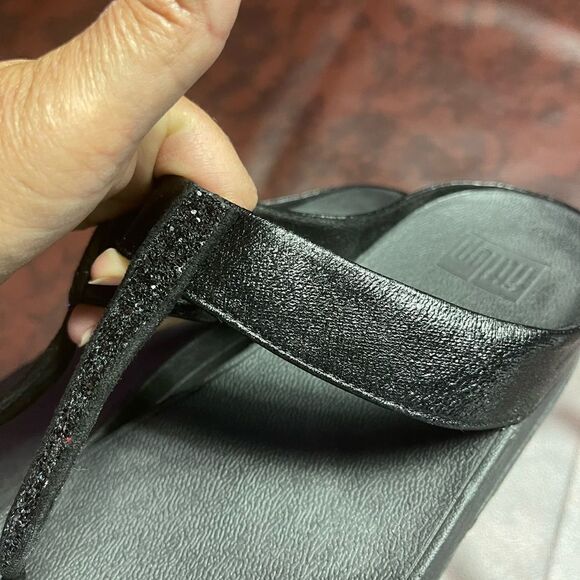 FitFlop black glitter sandals, size 10 - Picture 8 of 11
